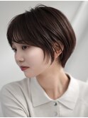 表参道白髪ぼかしウルフショートヘアッシュグレージュ50代