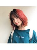 ☆ピンクレッドのインナーカラー☆