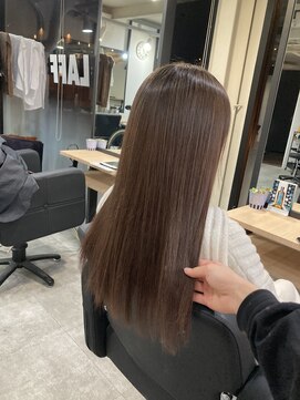 ラフ 難波店(LAFF) #黒髪#ボブルフ#ネビージュ#小顔#ワンレン