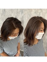 ティダスマイル(tida smile) 脱白髪染め☆白髪ぼかしハイライトミディアムレイヤー