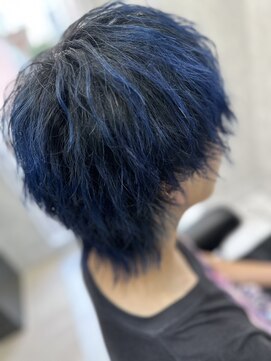 ミナン(MINAM) ハイトーン/ブルーカラー/グラデーション/韓国マッシュウルフ