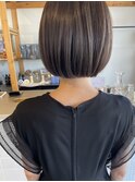 丸みボブ×ベージュカラー