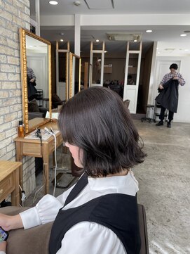 シェノン 西梅田(CHAINON) 前髪/グレーベージュ/ブラウン/ボブ/オリーブベージュラベンダー