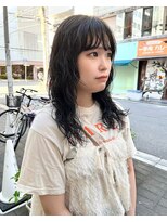 カフ(CAF) CAF FUKO ロングパーマ/レイヤー/オリーブカラー/大阪/心斎橋