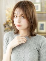 カバーヘア ブリス 志木南口駅前店(COVER HAIR bliss)&nbsp;大人可愛いアプリコットオレンジ外ハネロブa志木20代30代40代