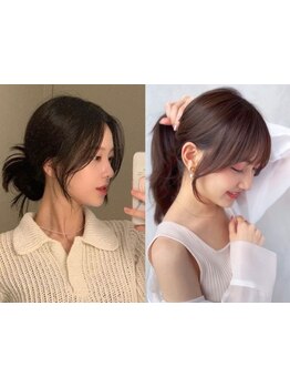mm単位のカットにこだわり、韓国スタイルの前髪・顔まわり・韓国風くびれヘアーに♪似合うスタイルをご提案