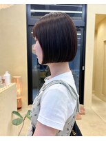 スニュウ(snuw)&nbsp;切りっぱなしボブマロンブラウンラベンダーミルクティ