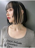 韓国ボブ インナーカラー タッセルカット タッセルボブ A0421