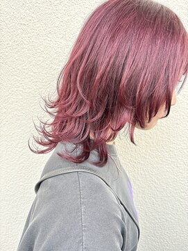 リアイス(Re:ICE) チェリーレッドカシスミディアムウルフハッシュカット