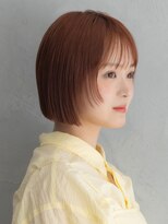 アース 土気あすみが丘店(HAIR&MAKE EARTH) オレンジ切りっぱなしボブ