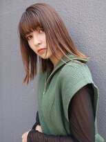 ブゾン(buZon)&nbsp;【buZonブゾン】ぱつっとロブ×艶感ベージュカラー