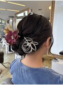 成人式、お団子ヘアセット