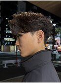 毛流れセンターパートニュアンスパーマカルマヘアメンズパーマ