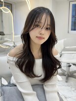 アイユー(ii+U)&nbsp;うざバング　韓国ヘア　暗髪