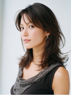 クラゲヘアー/小顔/ココアベージュ/オリーブグレー/川西