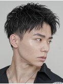 天神スパイキーショートツイストスパイラルパーマフェードカット