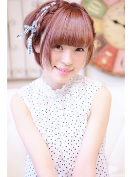 メイズ(MAZE) ショートボブリボン編みこみアレンジ【メイズ東中野・鍛原志行】