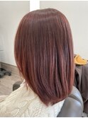 レッドベージュ×ツヤ髪美髪　大人可愛いミディ20代30代40代