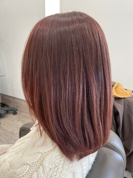 シークレットベースエヌ(Secret Base N) レッドベージュ×ツヤ髪美髪 大人可愛いミディ20代30代40代