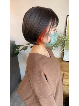 キキ(kiki) インナーカラー×オレンジ#ベージュカラー#三重