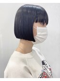 【松戸 石山】切りっぱなしボブ 黒髪ボブ