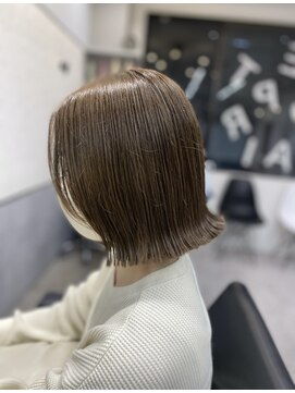 アデプト 北千住店(adept) ★小顔ココアベージュ黒髪クラゲヘアーオリーブグレー【北千住】