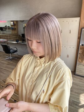 アンジェリカ 天理店(ANGELICA) ホワイトベージュ×ボブangelica天理店【川崎優太】