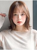 デザインカラーオリーブベージュウェットヘアデジタルパーマ
