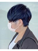 働く女性のベリーショート 黒髪艶カラー マッシュヘア