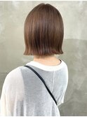 ボブ/ミルクティーベージュカラー/ブリーチ/ダブルカラー/原宿