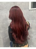 黒染め履歴ダブルカラー アリエル系レッドオレンジ【L'wis乙津】