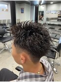 束感ツーブロックサマーショートツイストスパイラルパーマ