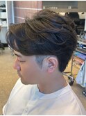 再現性高いフェザーパーマ×刈り上げマッシュ