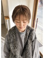 キッカ(kicca) 【kicca】丸みショートボブ×透明感ベージュブラウン