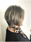 恵比寿×YAMATO 白髪目立たないグレージュ×くびれボブ