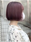 《久場川 俊》ミニボブ/モーブカラー/ラベンダーピンク/透明感