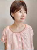 王道ひし形シルエットの大人ショート/ニュアンスカラー