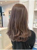 福山市美容室Caary 冬カラー抜け感ヘアパープルくすみベージュ
