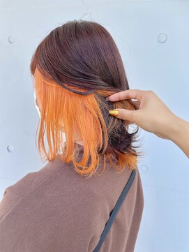 カリーナコークス 原宿 渋谷(Carina COKETH) インナーカラー/イヤリングカラー/ダブルカラー/オレンジ