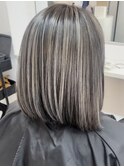 コントラストハイライト　白髪ぼかし