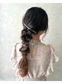 編みおろしヘアアレンジ