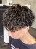 ツーブロック×ツイストスパイラルパーマ