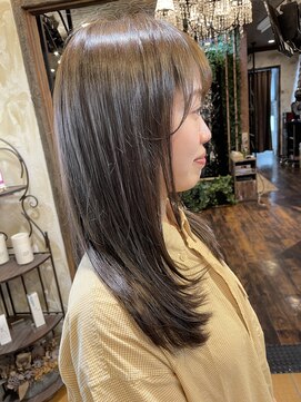 ヘアー クリエイト カルバリ(HAIR CREATE Calbari) オリーブカラー×ロングレイヤー