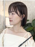 栄外ハネナチュラル大人可愛い切りっぱなしボブ　　　　