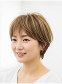 川越/ショート/ボブ/ハイライト/白髪ぼかし/白髪染め