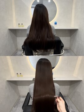 ホワイト(WHITE) ツヤ髪 縮毛矯正 髪質改善ストレート 美髪矯正 ロング