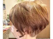 お家サロンベベ(salon BeBe)の雰囲気（襟足スッキリ、横顔も美しい小顔効果抜群のひし形ショートボブ。）
