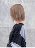 くびレイヤーエモージュ前髪モテベージュレイヤーミディ/高円寺