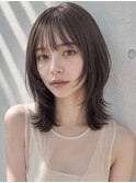 透明感カラーくびれヘアハイレイヤー韓国風パーマワンホンヘア◎
