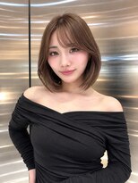 シー バイ ロンド 新宿(Sea by Lond)&nbsp;ワンホンレイヤ ー×ダークブルー[デジタルパーマ/ボブ/韓国]